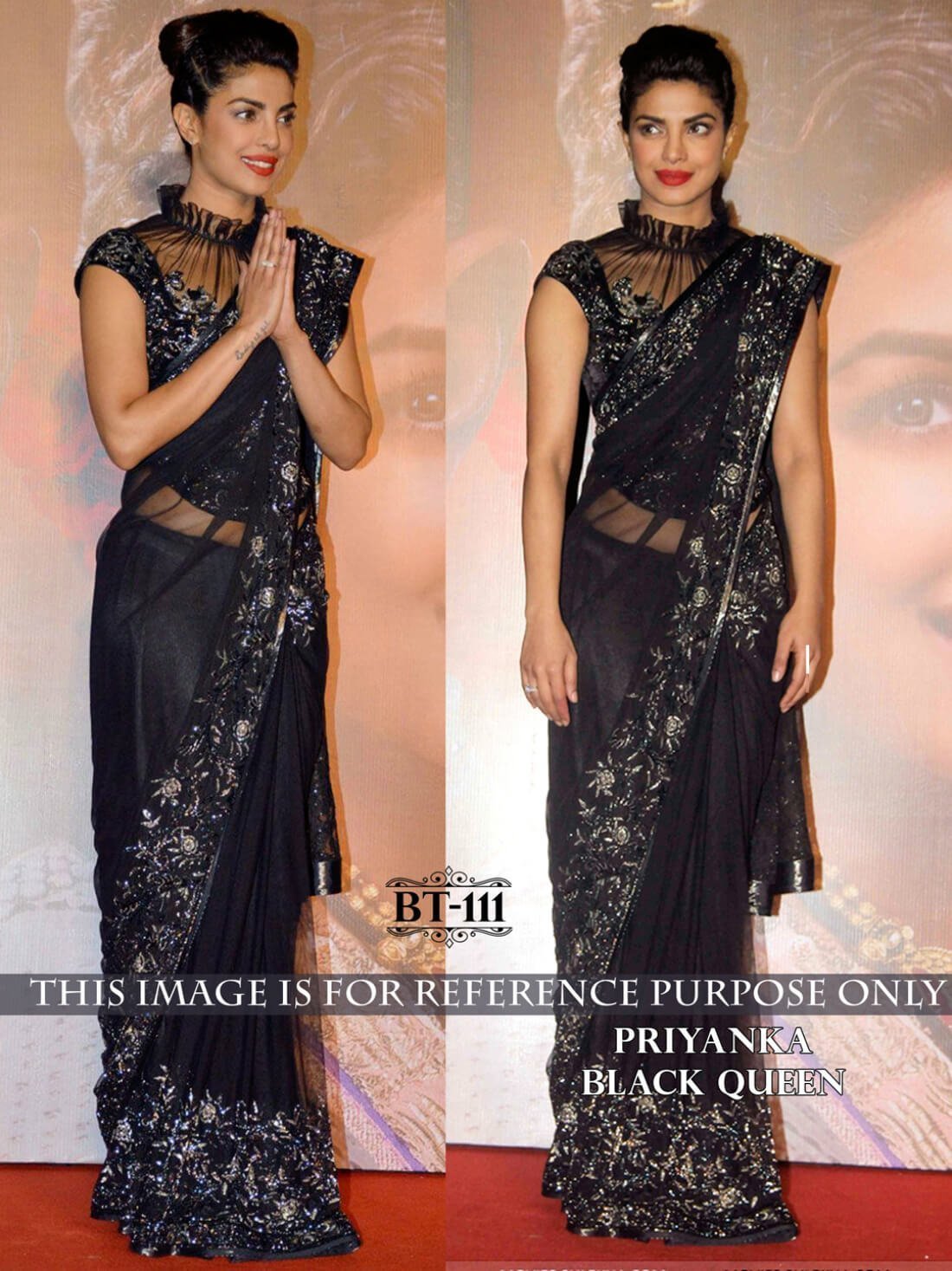 Priyanka Chopra hosts pre-Oscar event, stuns in black saree