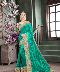 Green Papersilk Embroidery saree