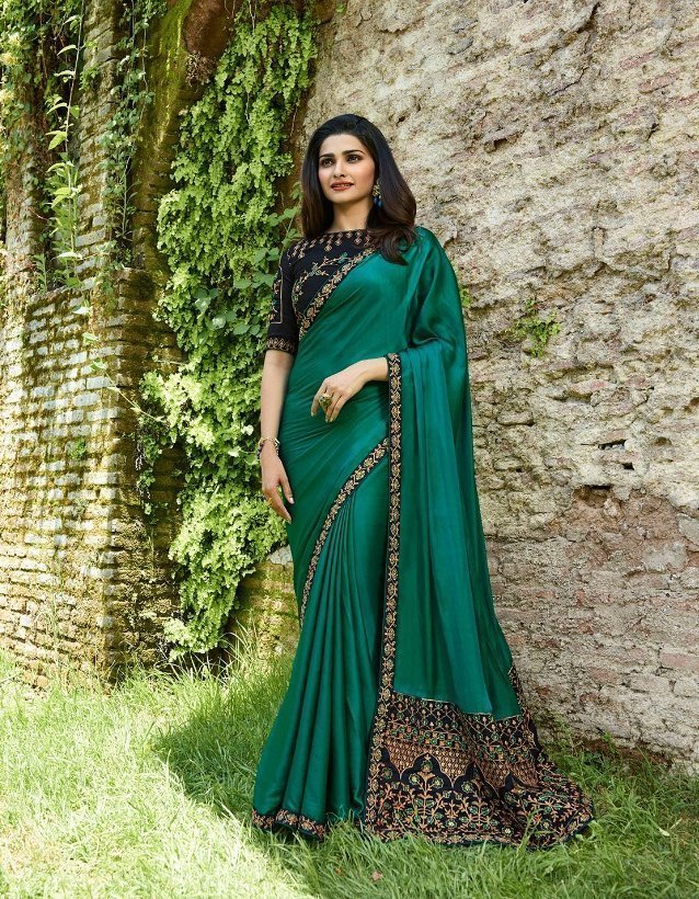 Green Paper silk embroidery work saree