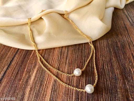 Trendy Alloy 2 Pearl Necklace