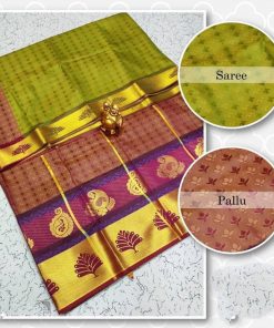 Kanjeevaram Soft Silk Saree With Rich Pallu & Blouse