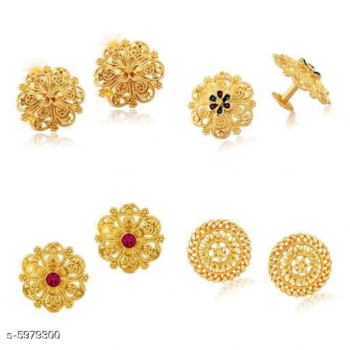 Combo of 4 Gold Plat Earing