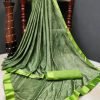 Green color Lycra Silk Saree