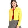 Solid Women Denim Yellow Jacket