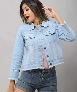 Comfortable Sky Blue Daily Wear Jacket