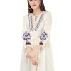 Cream Color Embroidered Western Top