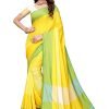 Yellow art silk saree