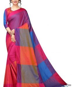 Multi color pallu silk saree