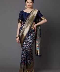 Silk Blend Woven Designer Saree
