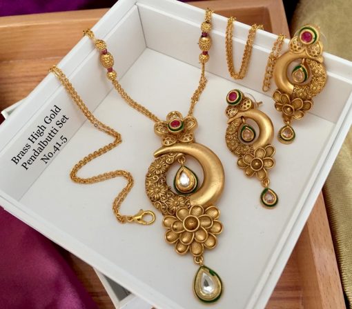 Rajwadi Kundan and Pearl Gold Plated Jewellery