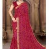 Traditional Lace Border Georgette Bandhani Saree