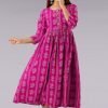 Daily Wear Rayon Fabrics Bandhani Printed pink Kurti