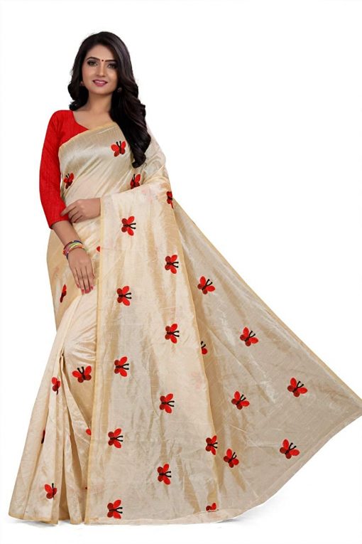 Chanderi silk embroidery butterfly saree