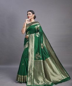 Karwa Banarasi Silk Saree With Blouse