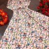 Women Flared Crepe Maxi Multi Color Dress