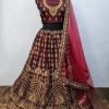 Designer taffeta silk embroidery lehenga choli
