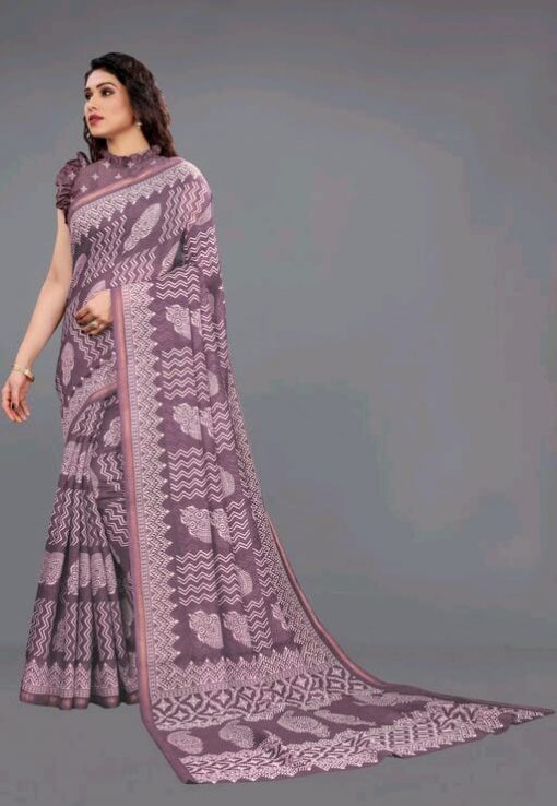 Women Pure Cotton Blend Print Saree