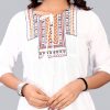 Multi Color Embroidery Work White Top