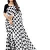Soft Georgette Printed White Saree with Blouse Piece